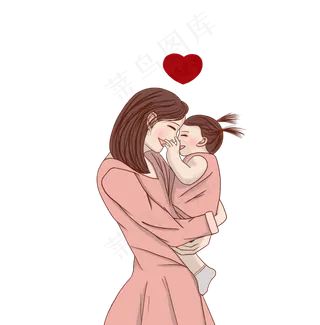 母亲节温馨母子母女的亲密互动