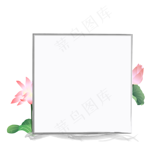 荷花装饰边框(2000X2000(DPI:300))ai矢量模版下载