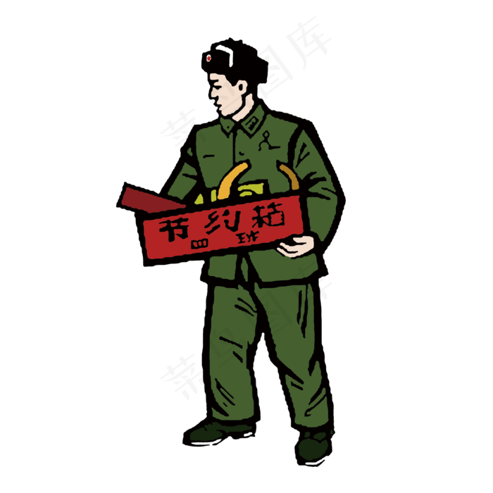 建军节手绘军人办活动(2000X2000(DPI:300))psd模版下载