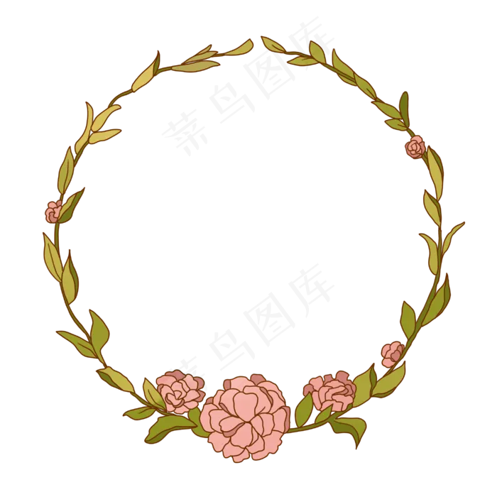 月季花花环(3000X3000(DPI:300))psd模版下载