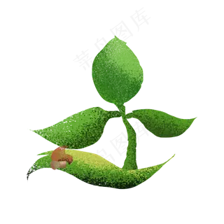 四叶草一簇绿色卡通图案