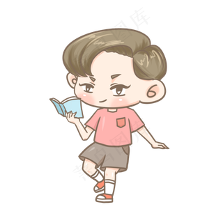 看书的小男孩