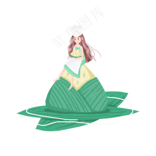 坐在粽子上的女孩