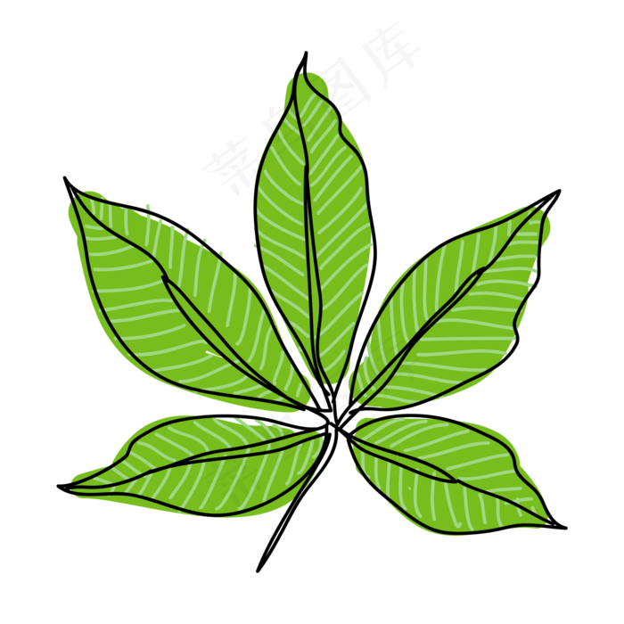 卡通绿色的叶子矢量素材