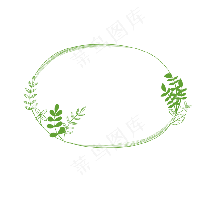 绿色叶子手绘装饰边框