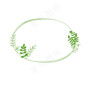 绿色叶子手绘装饰边框