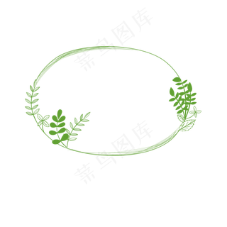 绿色叶子手绘装饰边框