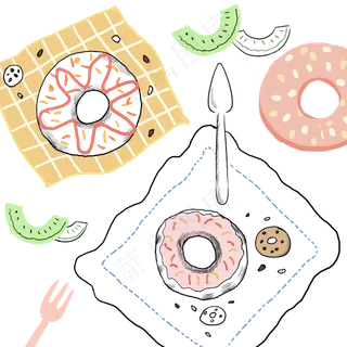 ins风餐桌美食甜点装饰底纹,免抠元素 ins风餐桌美食甜点装饰底纹,免抠元素