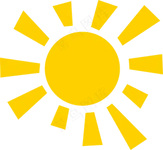 黄色简约太阳,免抠元素