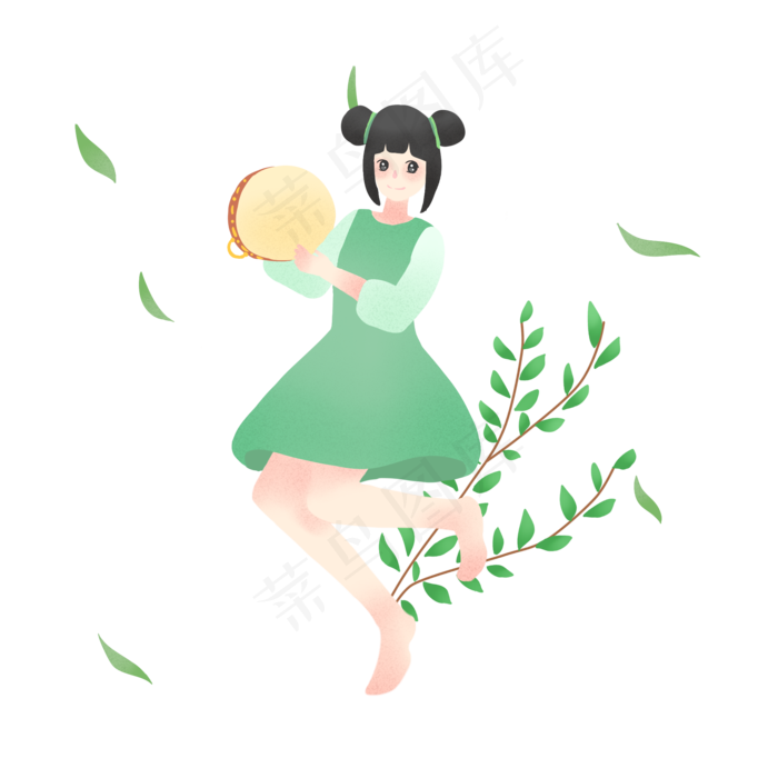 端午节击鼓女孩(2000X2000(DPI:300))psd模版下载