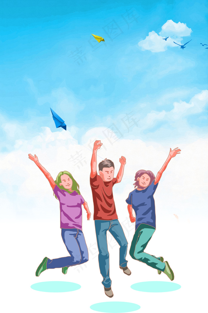 奋斗的青春五四青年节高清背景