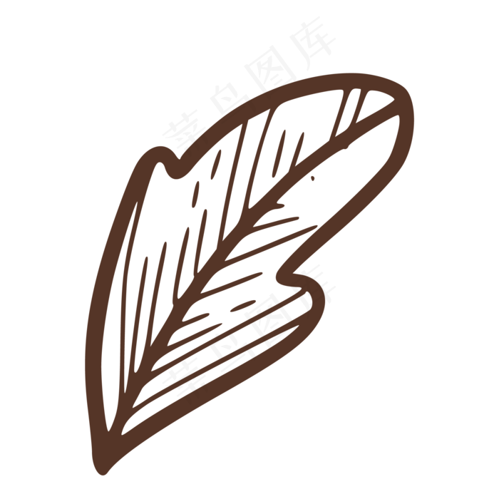 一片棕色复古叶子免抠
