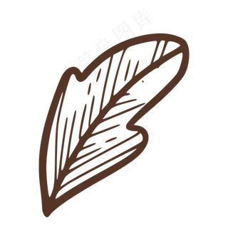 一片棕色复古叶子免抠