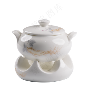 可加热瓷制汤盅,免抠元素