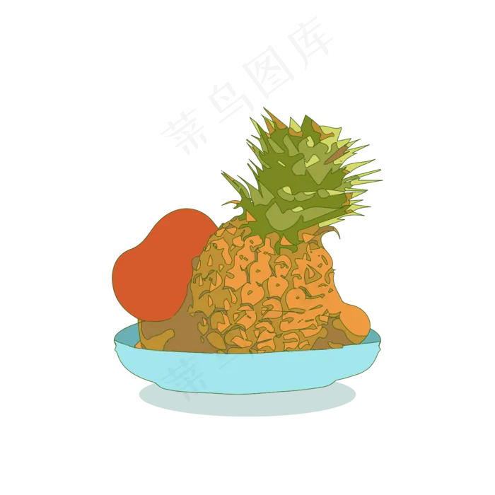 扁平简约手绘风卡通立秋丰收水果ai矢量模版下载