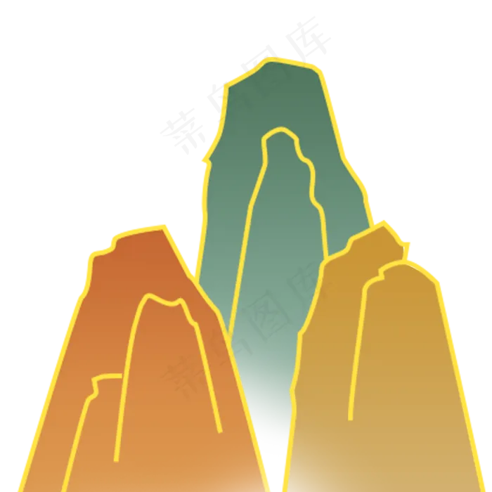彩色的中式高山(2000X2000(DPI:300))psd模版下载