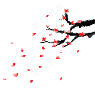 樱花花瓣飘落,免抠元素