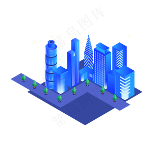 2.5D3D互联网技术场景,免抠元素