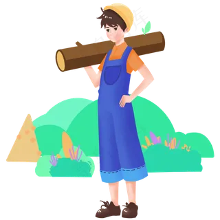 五一劳动节卡通男孩