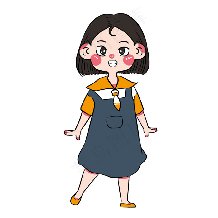 六一儿童节开心跳舞的漂亮小女孩(4000X4000(DPI:300))psd模版下载