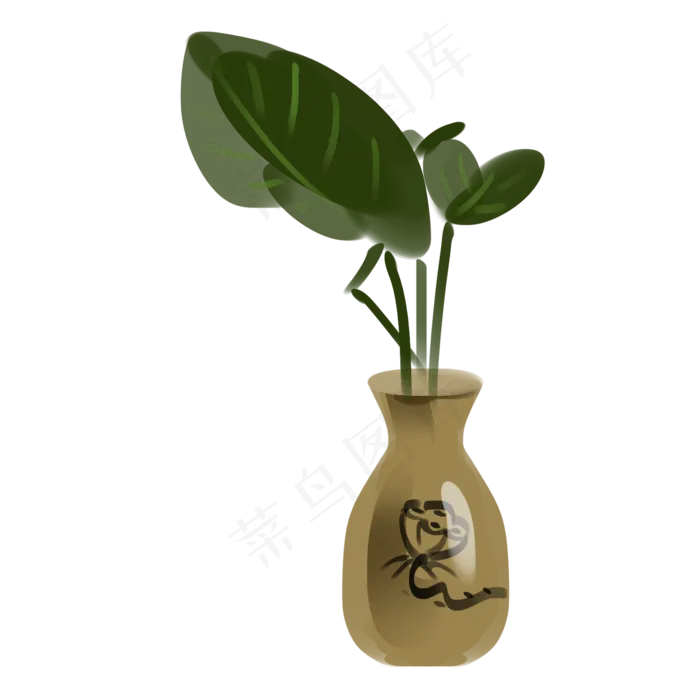 中国风古代物品花瓶(2000X2000(DPI:300))psd模版下载