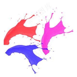 彩色创意喷溅油漆笔刷