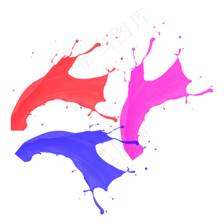 彩色创意喷溅油漆笔刷