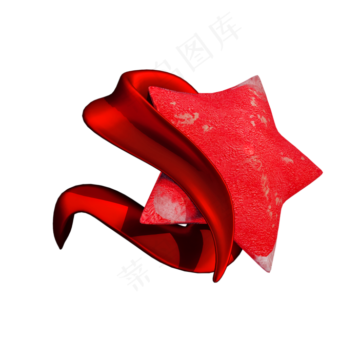 立体红星png图,免抠元素