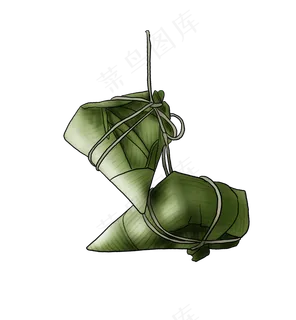 端午节手绘两只粽子