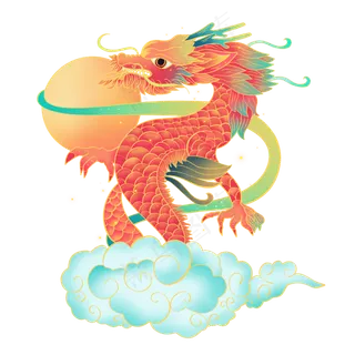 国潮风中国龙,免抠元素