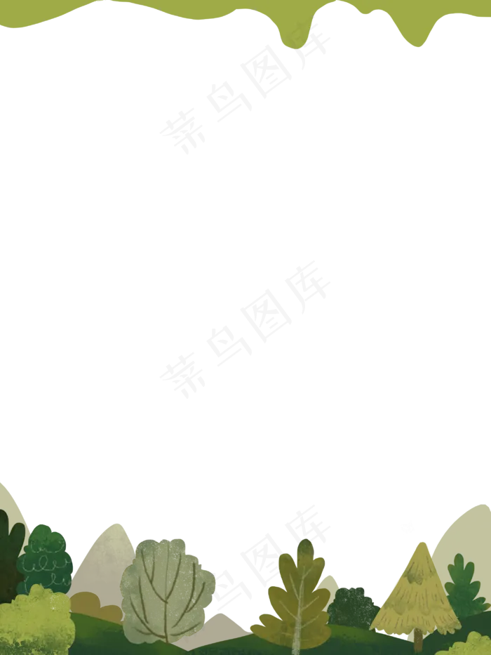 装饰边框春天树木植物PNG(3000X4000(DPI:300))psd模版下载