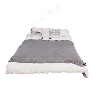 灰色的床上用品免抠图