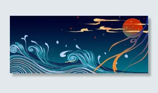 神话中国风新式中国风传说艺术罗盘宇宙