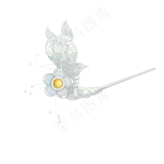 古风蝶恋花银簪