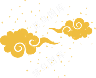 金色祥云装饰矢量图形,免抠元素