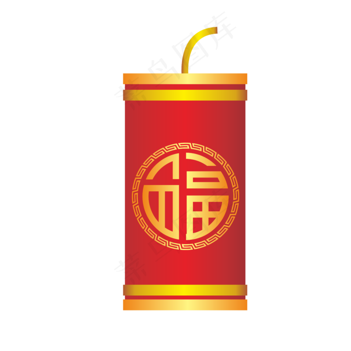 仿真福字鞭炮摆件,免抠元素