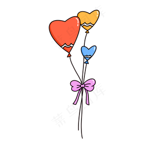 心形气球卡通免扣