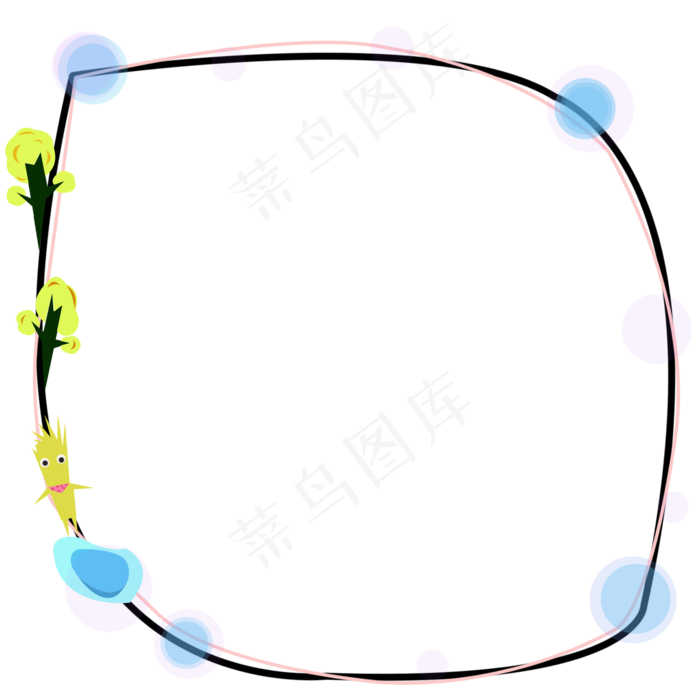 卡通简约树木边框