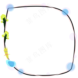 卡通简约树木边框