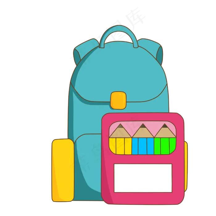 儿童节书包文具(3000X3000(DPI:300))psd模版下载