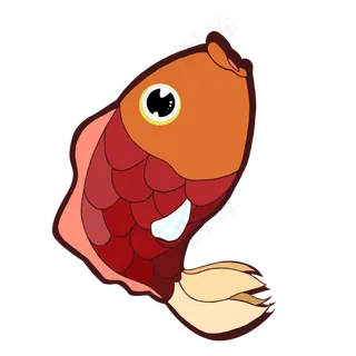 春节卡通过年红色可爱锦鲤,免抠元素