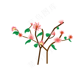 矢量手绘免扣花朵