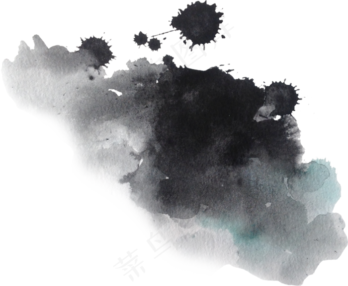 墨迹水墨黑色喷墨