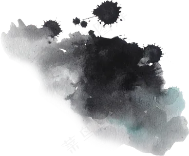 墨迹水墨黑色喷墨