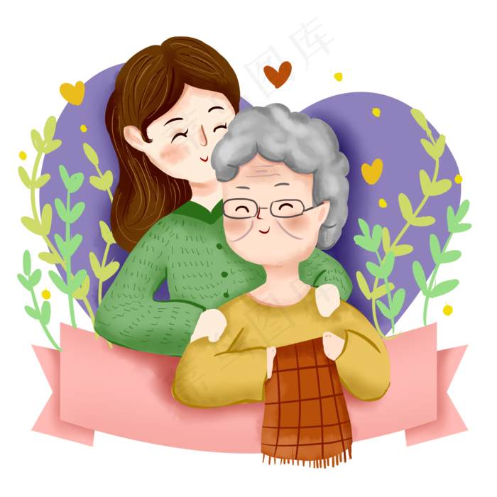 母亲节之慈祥妈妈给女儿打围巾免