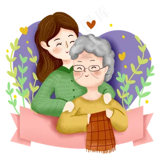 母亲节之慈祥妈妈给女儿打围巾免