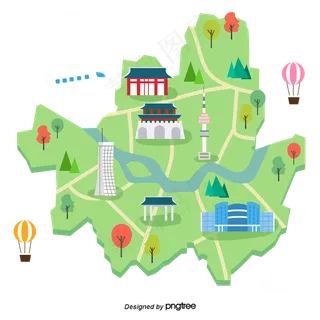 韩国旅游景区手机支付,免抠元素 韩国旅游景区手机支付,免抠元素