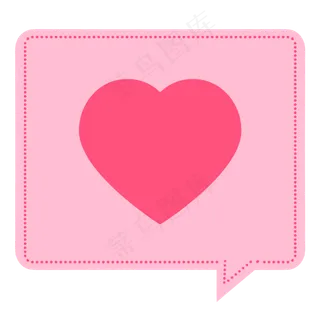 七夕情人节粉色爱心气泡框