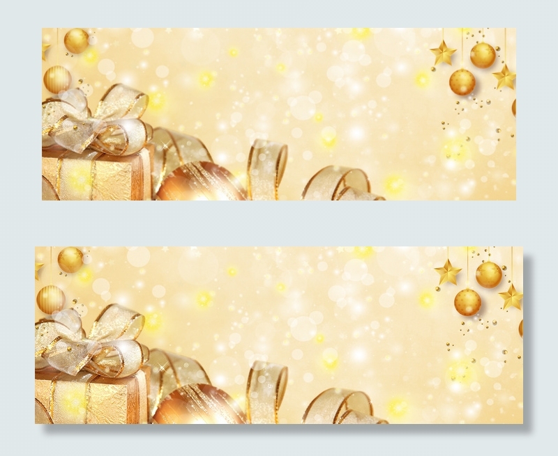 金色双旦大促banner(1920*700px 	       )psd模版下载