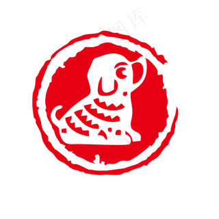 中国风红色十二生肖印章矢量可商